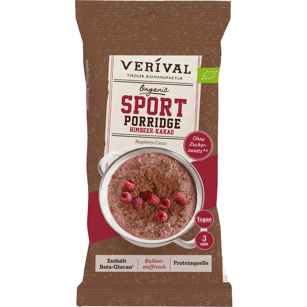 Bild: Verival Organic Sport Porridge Himbeer-Kakao