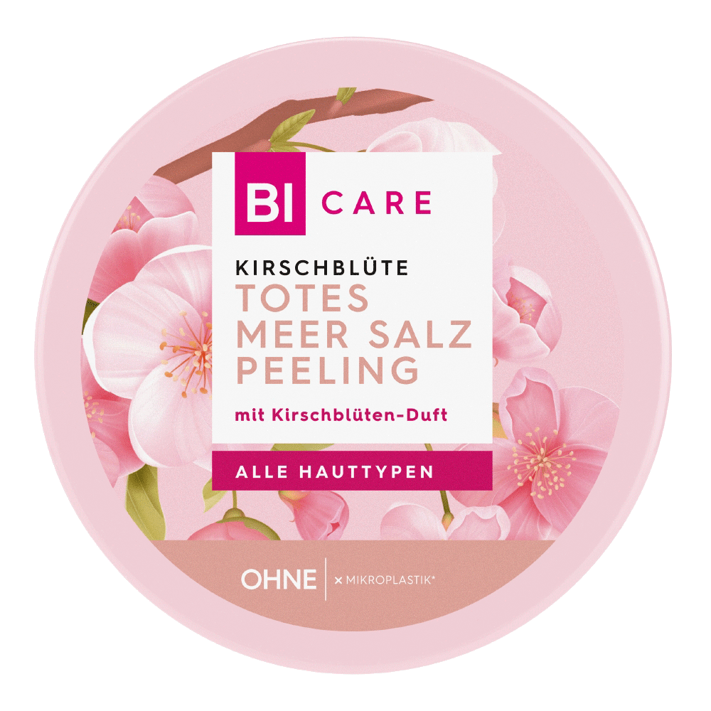 Bild: BI CARE Körperpeeling Totes Meersalz Kirschblüte