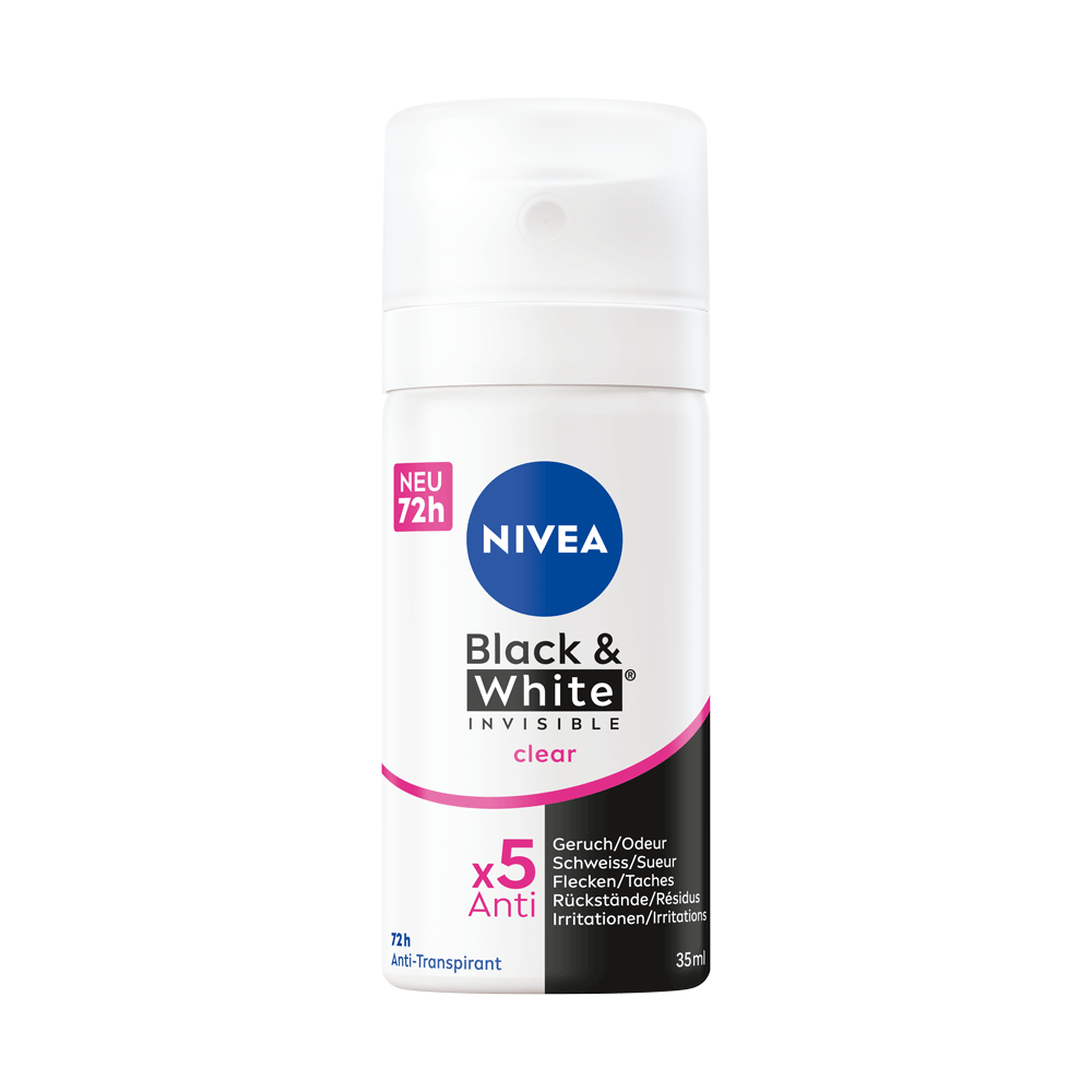 Bild: NIVEA Deospray Black & White Invisible Clear Mini
