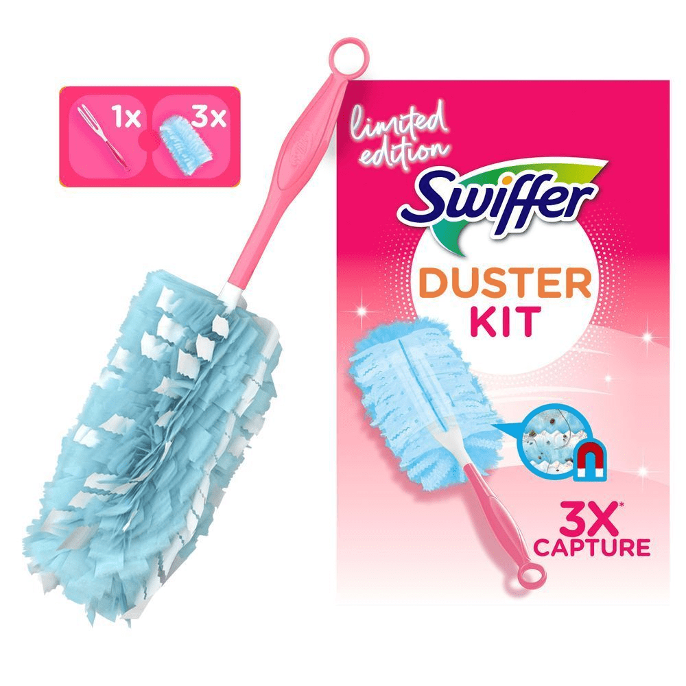 Bild: Swiffer Staubmagnet Kit (1 Griff + 3 Tücher) 