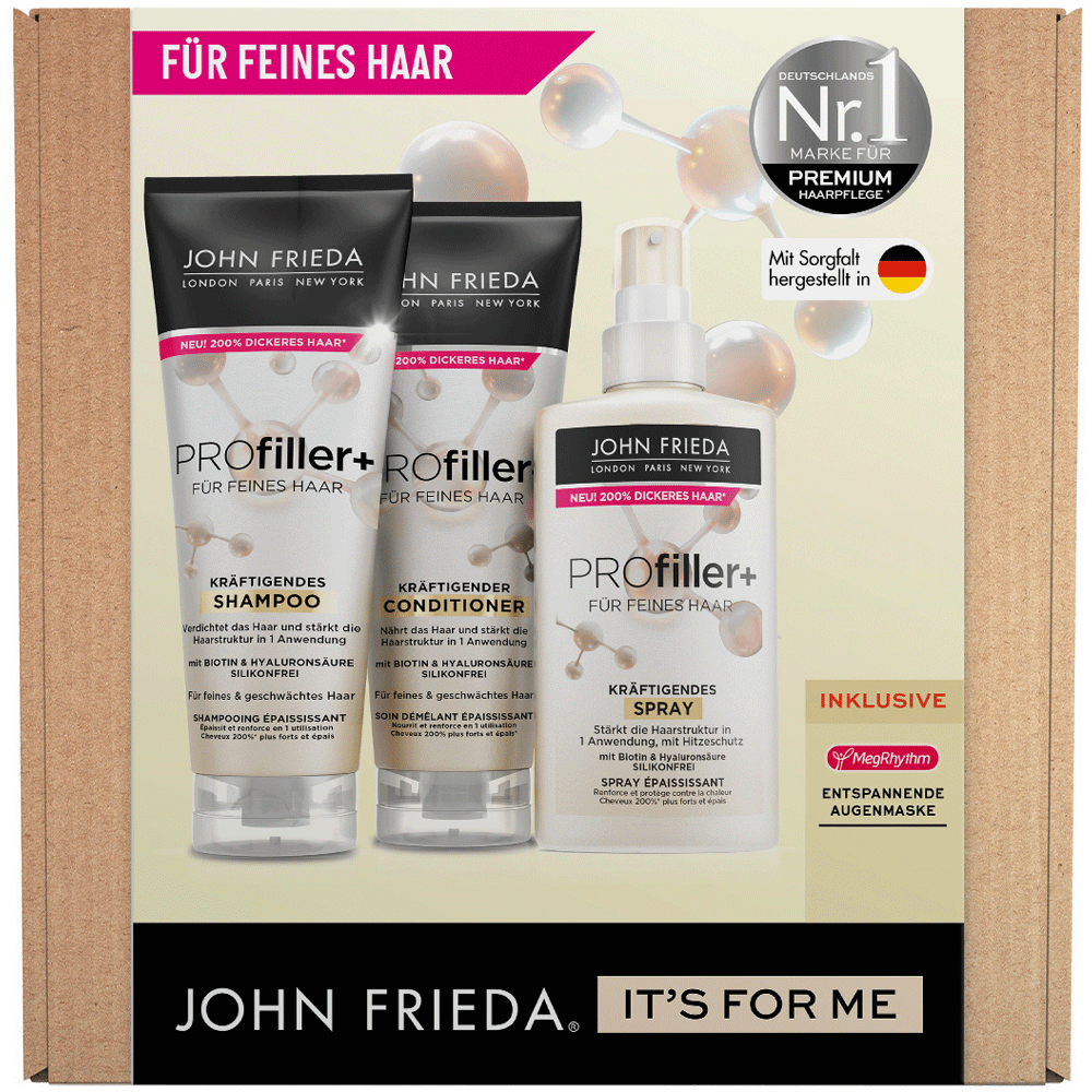 Bild: JOHN FRIEDA Geschenkset Shampoo + Spüung + Spray 