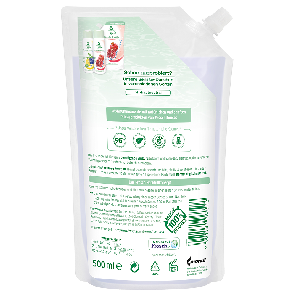 Bild: Frosch Lavendel Hygiene Nachfüllseife 