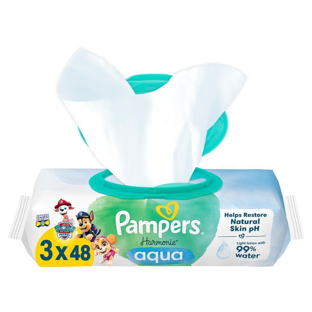 Bild: Pampers Harmonie Aqua Baby-Feuchttücher 3x48