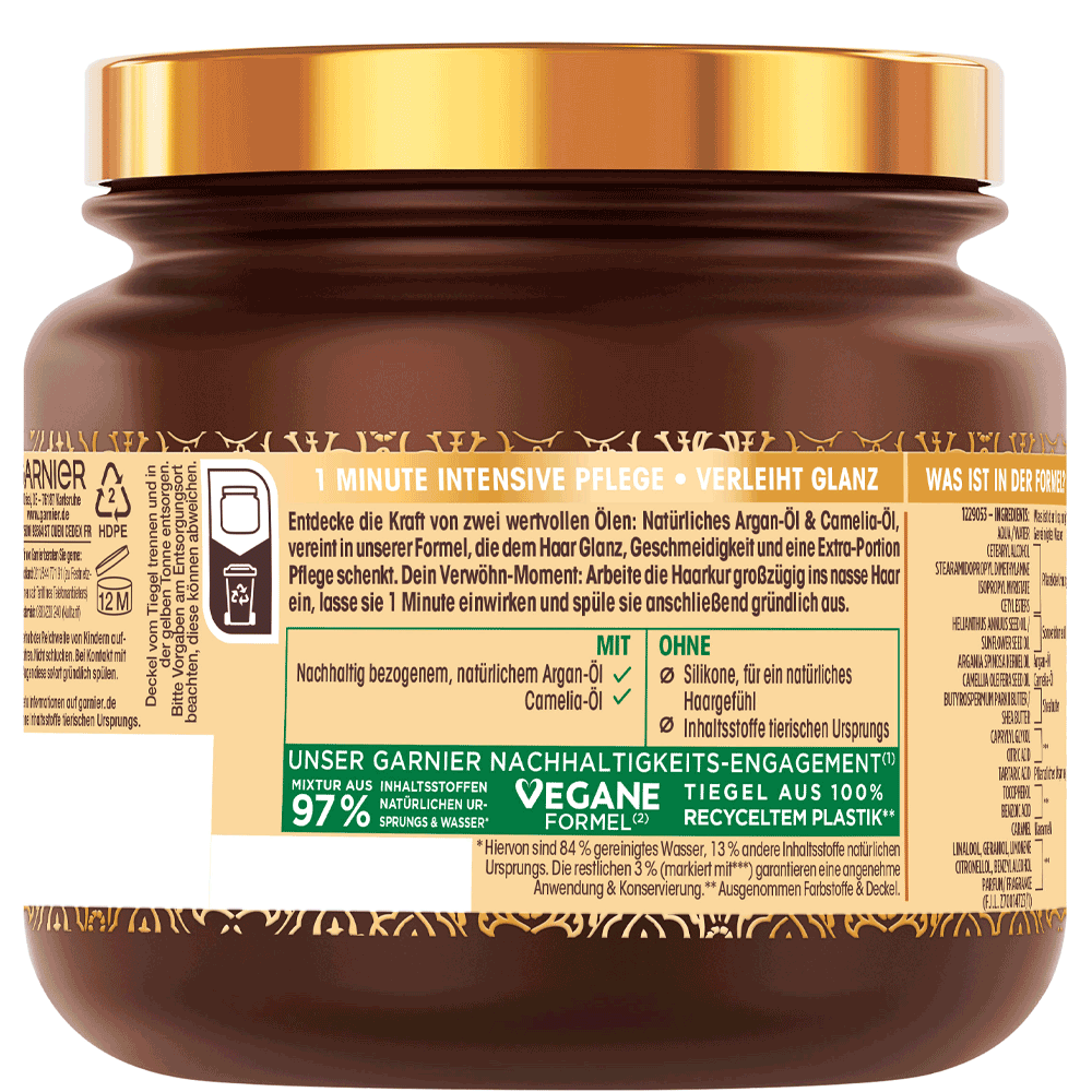 Bild: GARNIER Wahre Schätze Haarkur Arganöl Camelia 