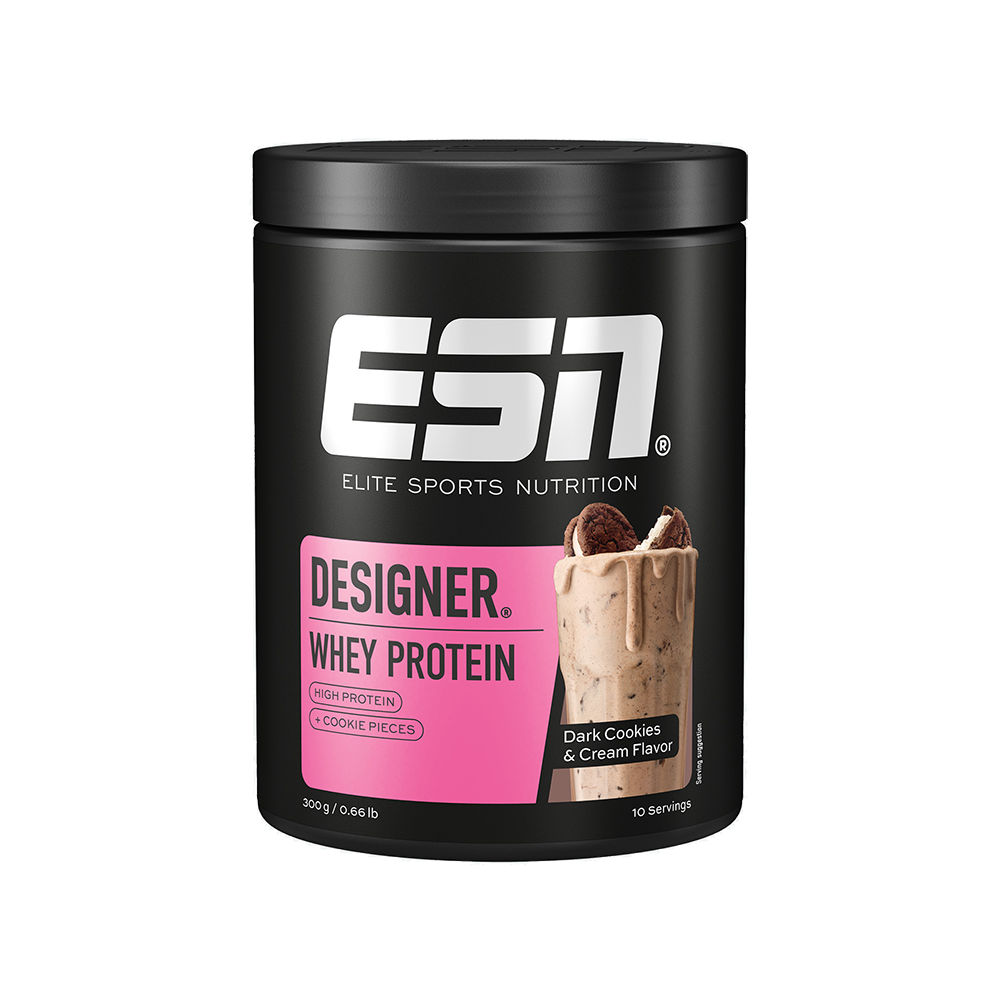 Bild: ESN Designer Whey Protein Dark Cookies and Cream Flavor 