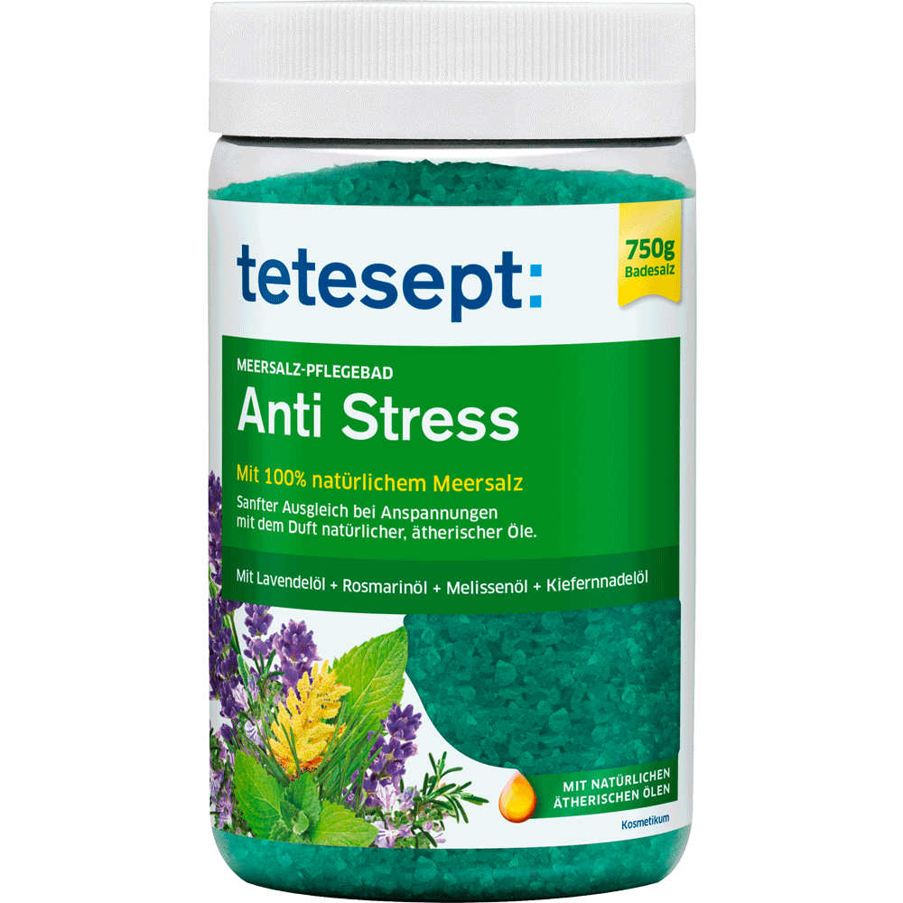Bild: tetesept: Meersalz-Pflegebad Anti Stress 