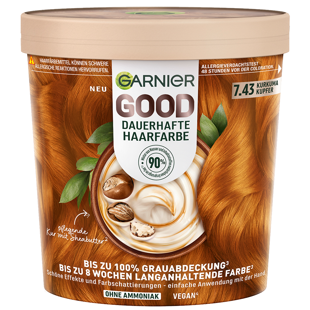 Bild: GARNIER GOOD Dauerhafte Haarfarbe kurkuma kupfer