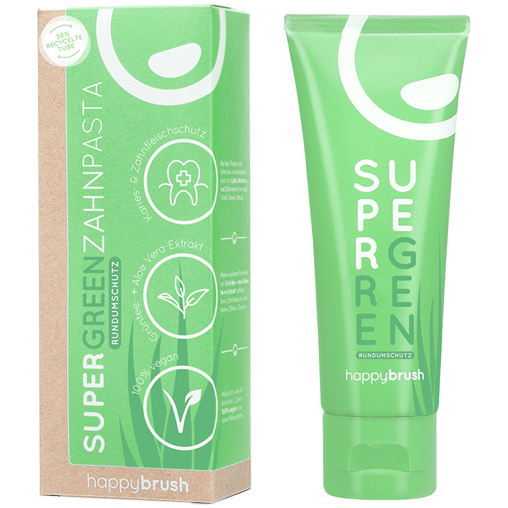 Bild: happybrush SuperGreen Zahnpasta
