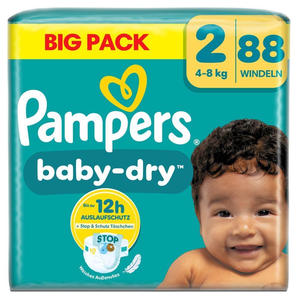 Bild: Pampers Baby-Dry Größe 2, 4kg-8kg, Big Pack