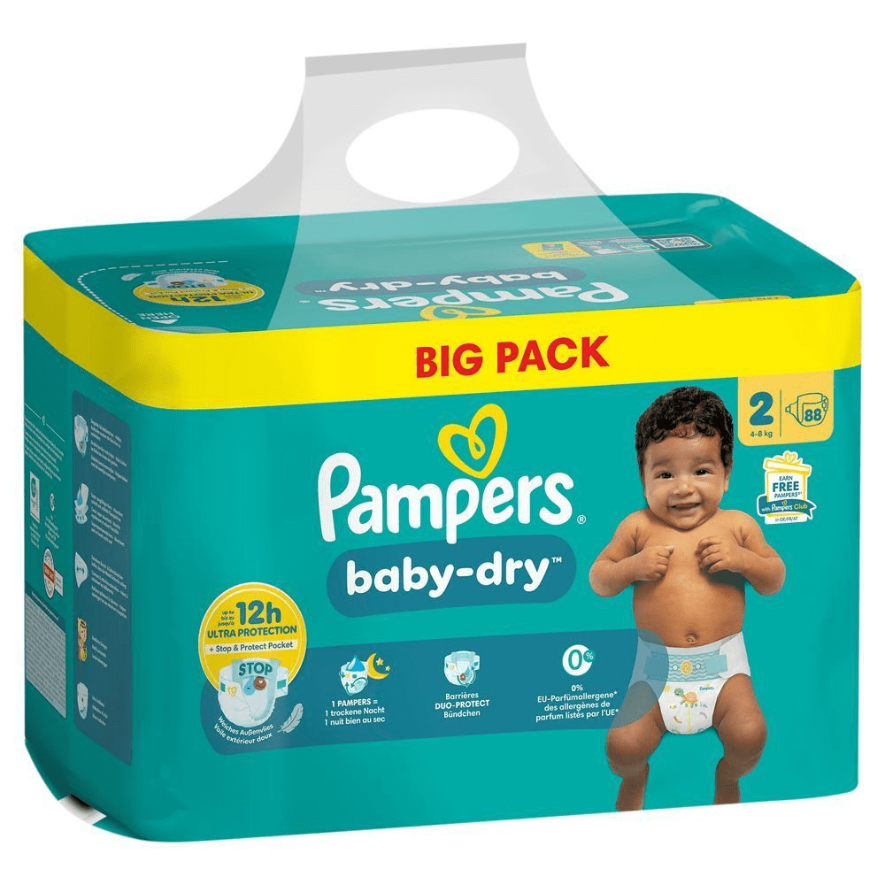 Bild: Pampers Baby-Dry Größe 2, 4kg-8kg, Big Pack