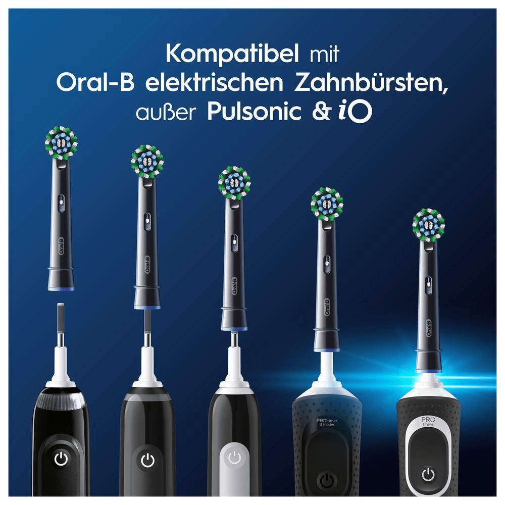 Oral-B Zahnbürstenköpfe, die mit verschiedenen elektrischen Zahnbürstenmodellen kompatibel sind, außer Pulsonic und iO.
