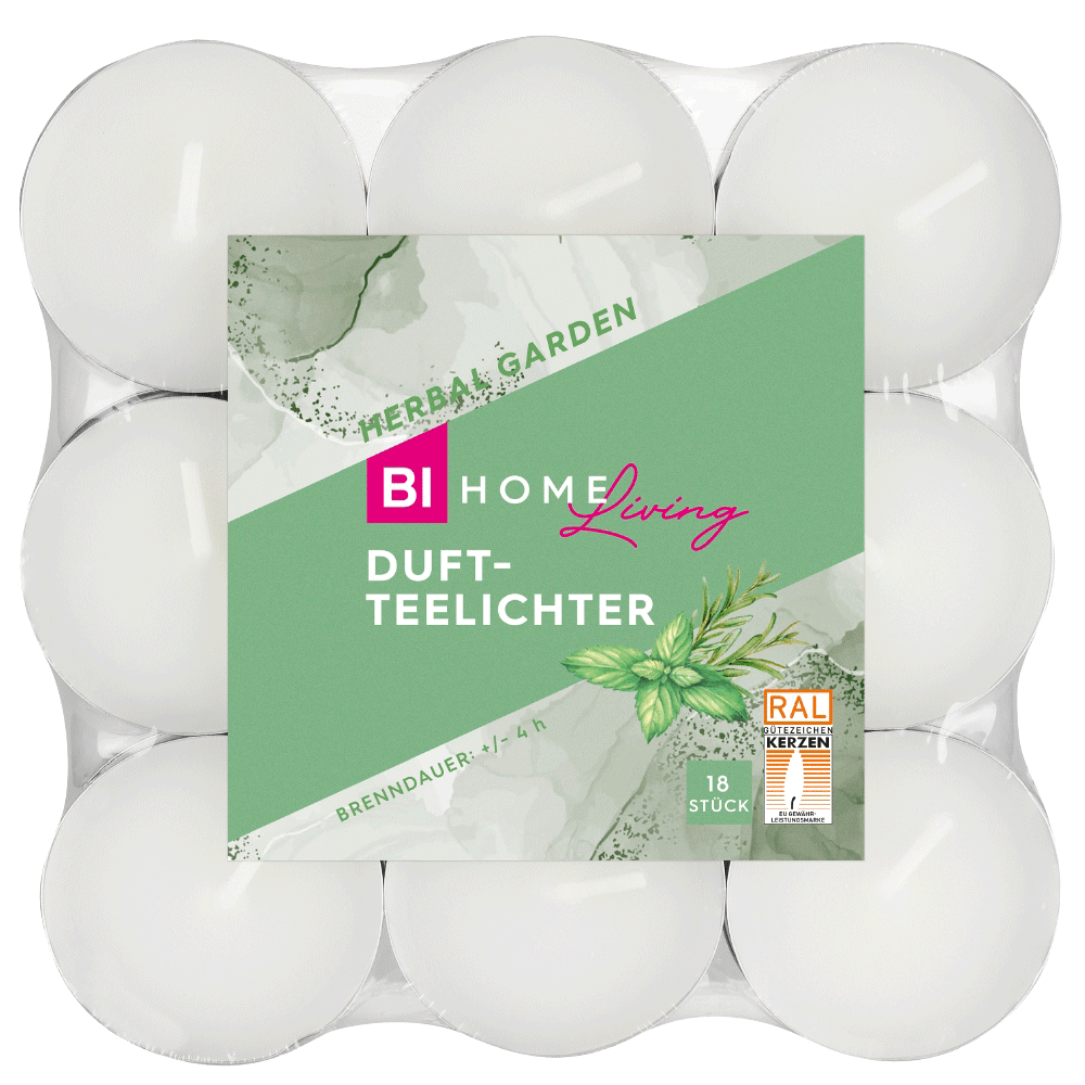 Bild: BI HOME Living Duftteelichter Herbal Garden
