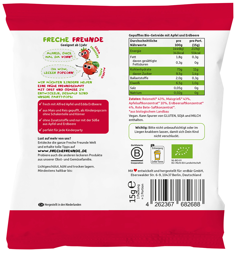 Bild: Freche Freunde Party Pops Apfel und Erdbeere 
