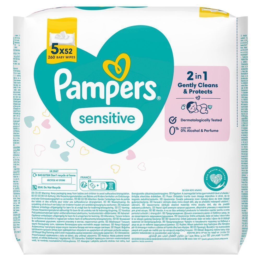 Bild: Pampers Sensitive Feuchttücher 5X52