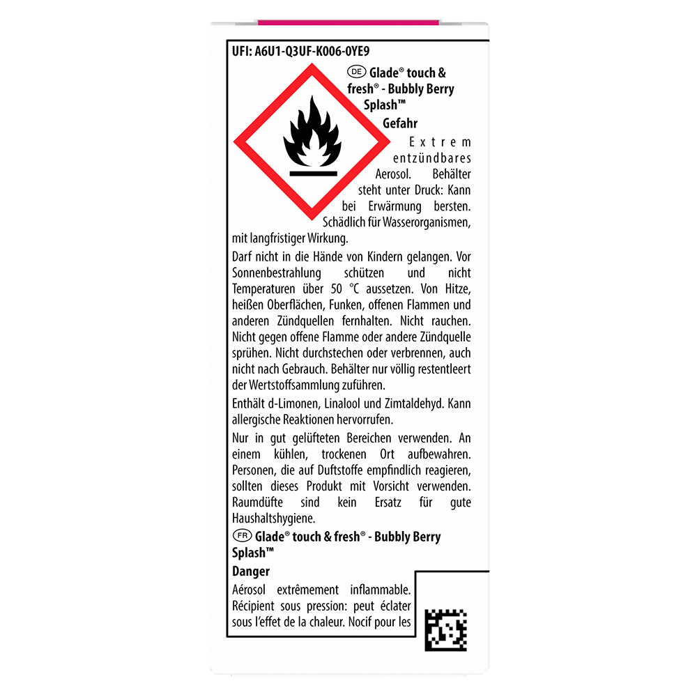 Bild: Glade Touch and Fresh Nachfüller Bubbly Berry Splash 
