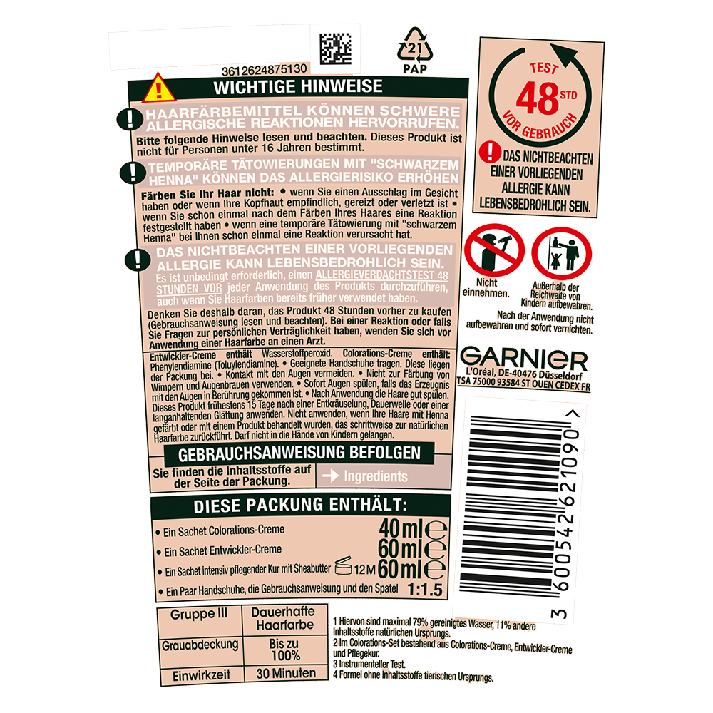 Bild: GARNIER GOOD Dauerhafte Haarfarbe Mahagoni Rotbraun Mahagoni Rotbraun