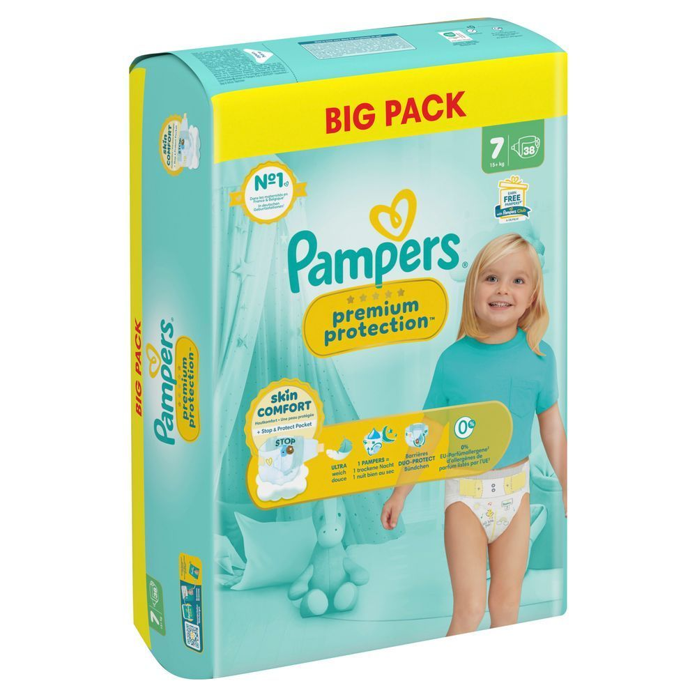 Bild: Pampers Premium Protection Größe 7, 15kg+, Big Pack 