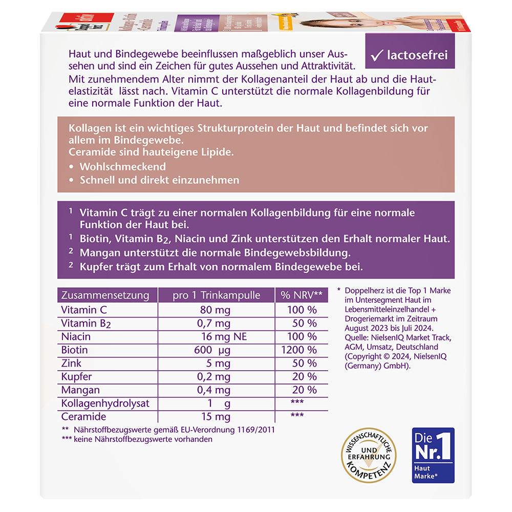 Bild: DOPPELHERZ Kollagen + Biotin + Ceramide Trinkampullen 