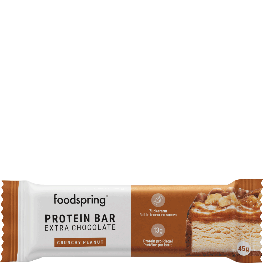 Bild: foodspring Protein Bar Extra Chocolate Crunchy Peanut