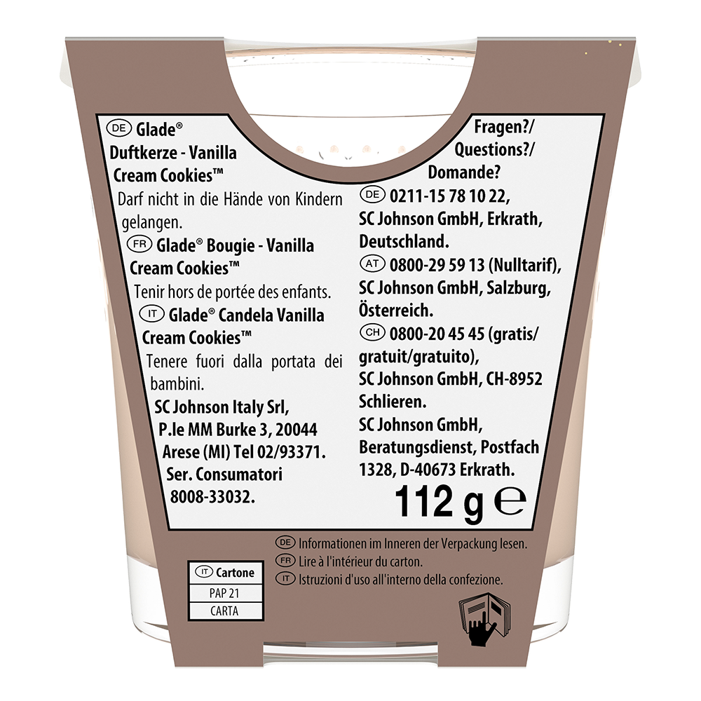 Bild: Glade Duftkerze Vanilla Cream Cookies 