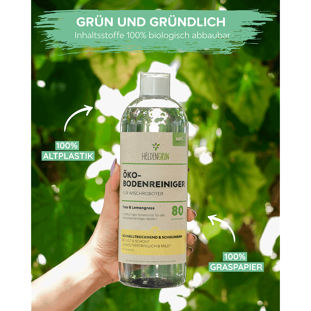 Bild: Heldengrün Bodenreiniger für Wischroboter Pfirsichblüte