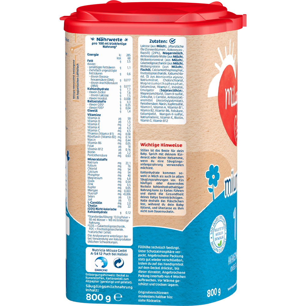 Bild: Milupa Milumil 1, Anfangsmilch