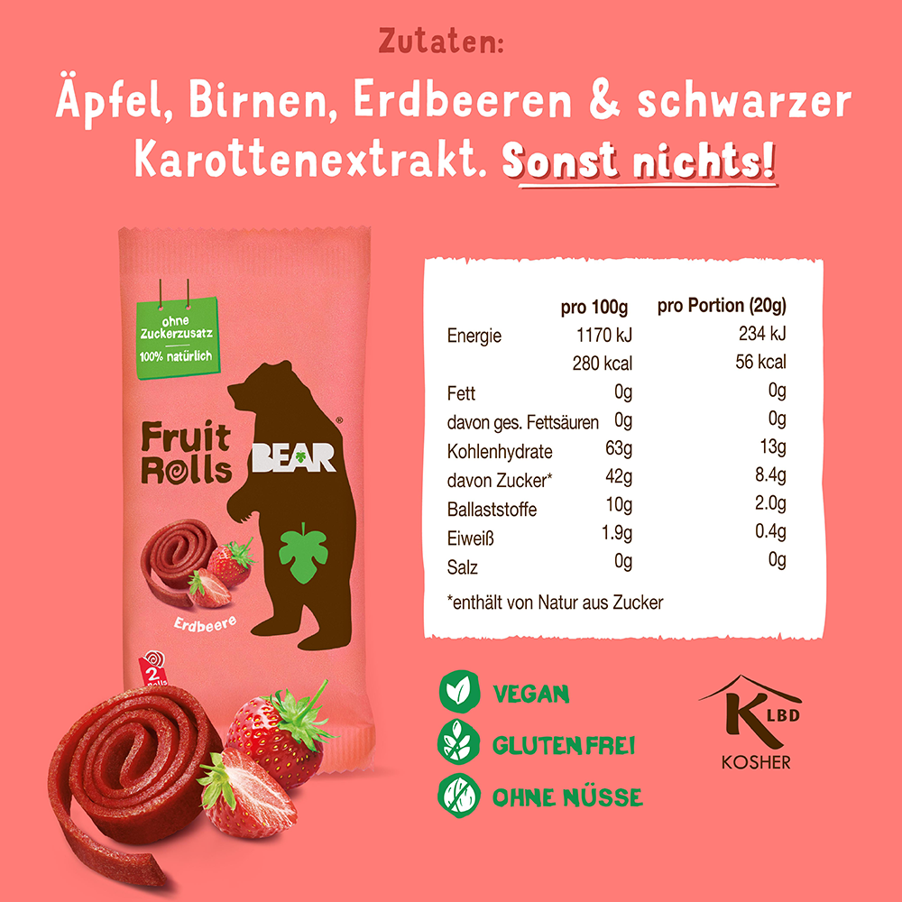 Bild: Bear Fruit Rolls Erdbeere 