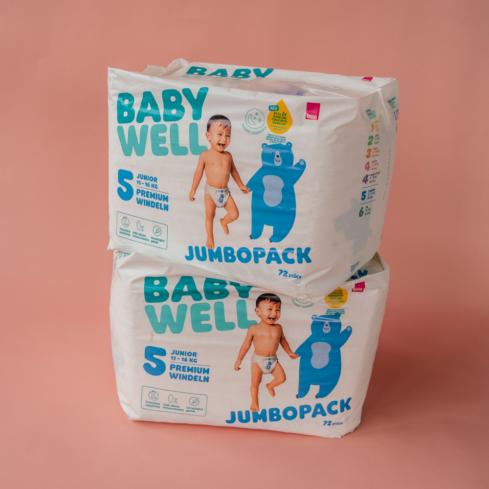 Bild: BABYWELL Premium Windeln Vorratsbox Größe 5, 11-16 kg