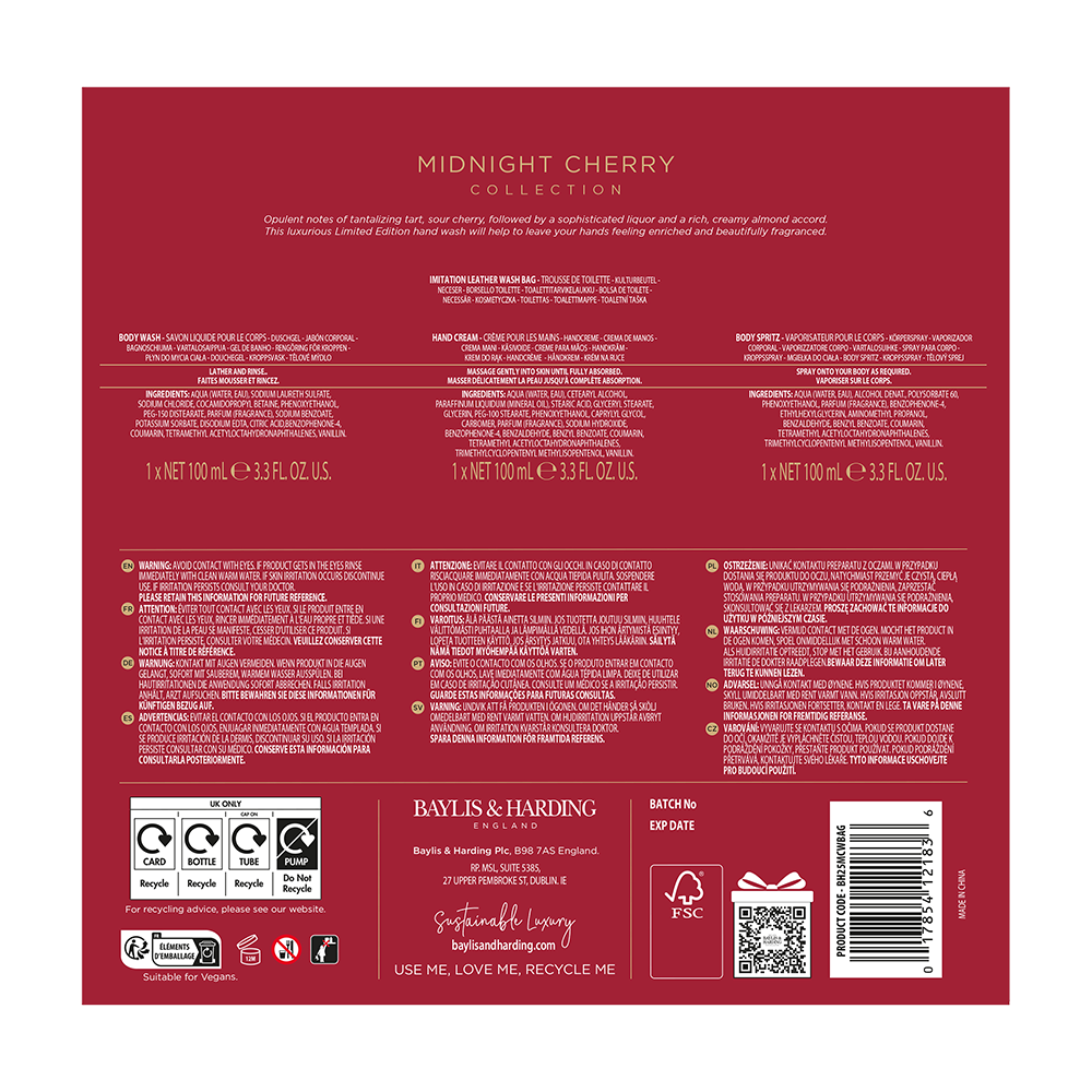 Bild: Baylis & Harding Geschenkset Luxury Washbag Midnight Cherry 
