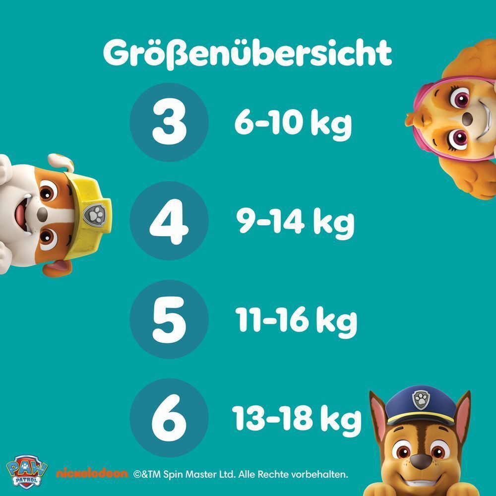Bild: Pampers Baby-Dry Paw Patrol Edition Größe 4, 9kg-14kg, Monatsbox