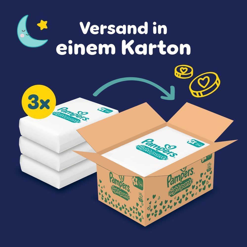 Bild: Pampers Night Pants Größe 4, 9kg-15kg, Monatsbox