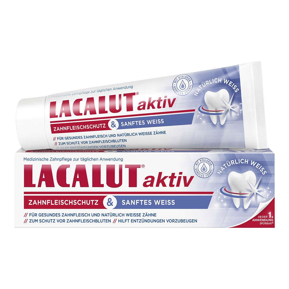 Bild: LACALUT Aktiv Zahnfleischschutz und Sanftes Weiß 