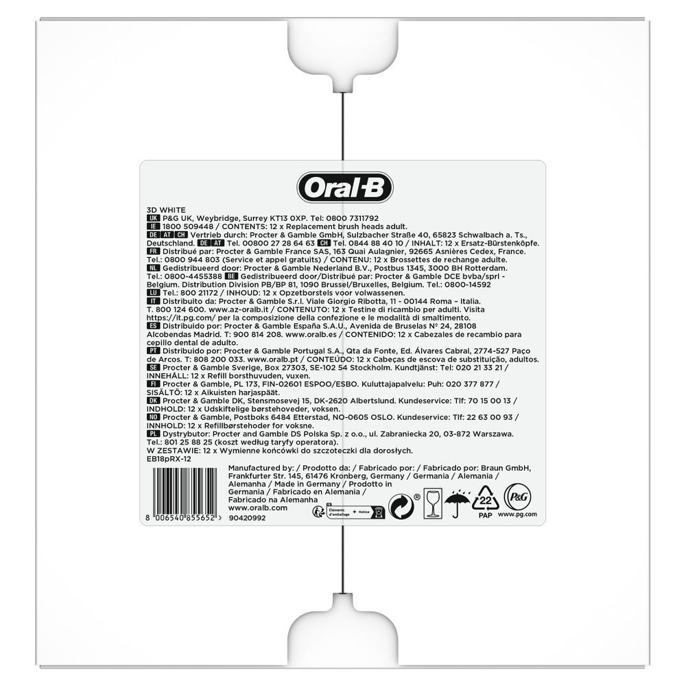 Bild: Oral-B Pro 3DWhite Aufsteckbürsten, Weiß 