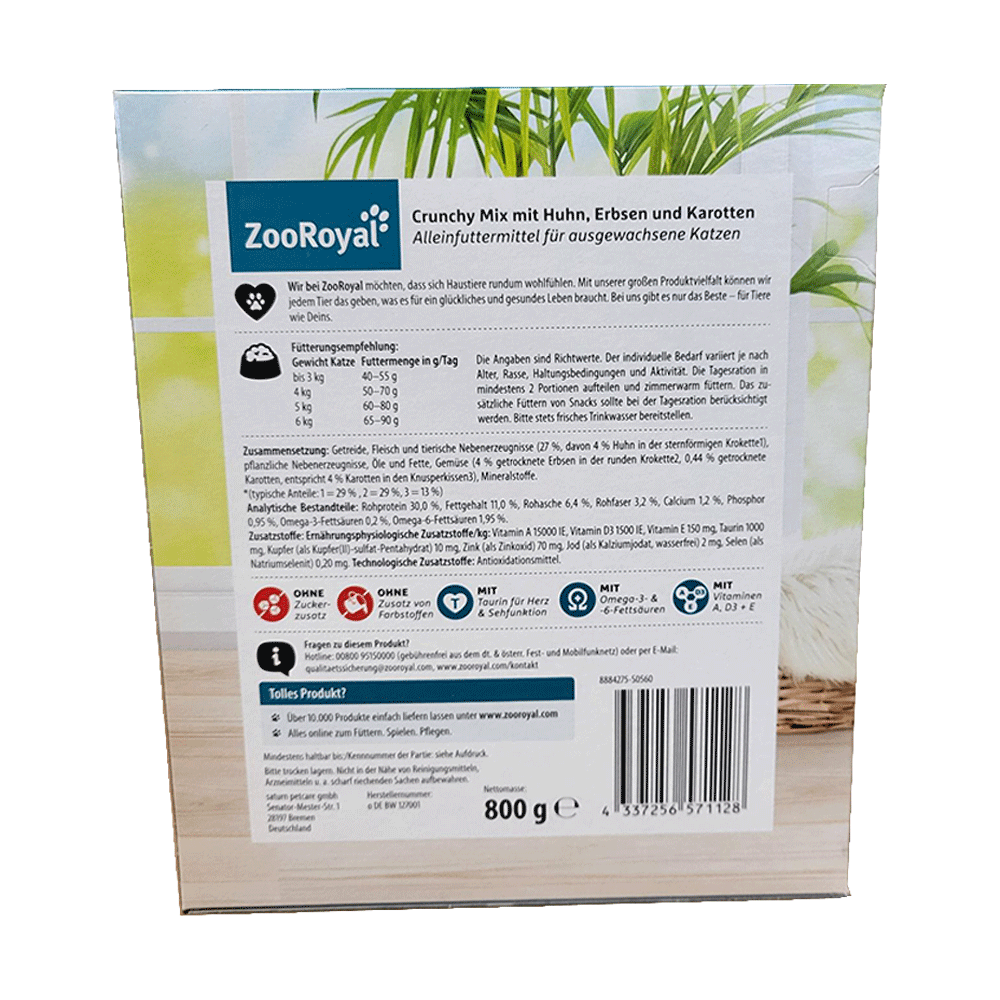 Bild: ZooRoyal Crunchy Mix mit Huhn, Erbsen und Karotten