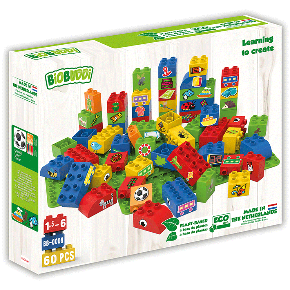 Bild: BiOBUDDi 60 Lernbausteine mit 2 Grundplatten 