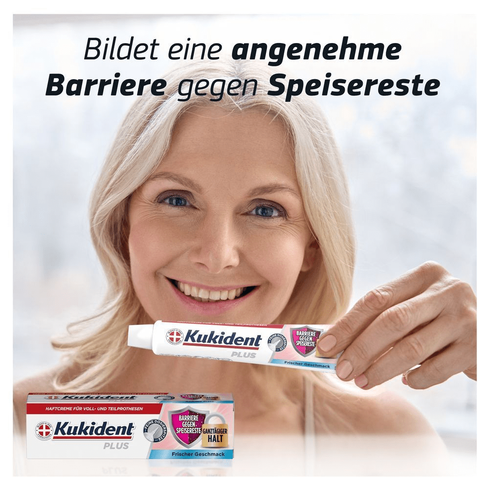 Bild: Kukident Plus Barriere Gegen Speisereste Haftcreme