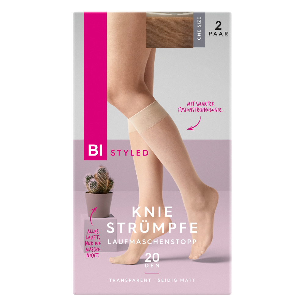 Bild: BI STYLED Kniestrümpfe Laufmaschenstopp 20 DEN Make-up