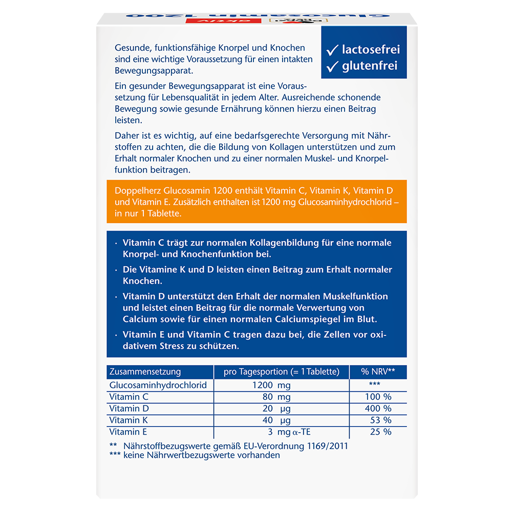 Bild: DOPPELHERZ Glucosamin 1200 + D3 + K + C 