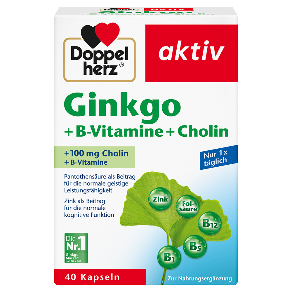 Bild: DOPPELHERZ Ginkgo + B-Vitamine + Cholin 