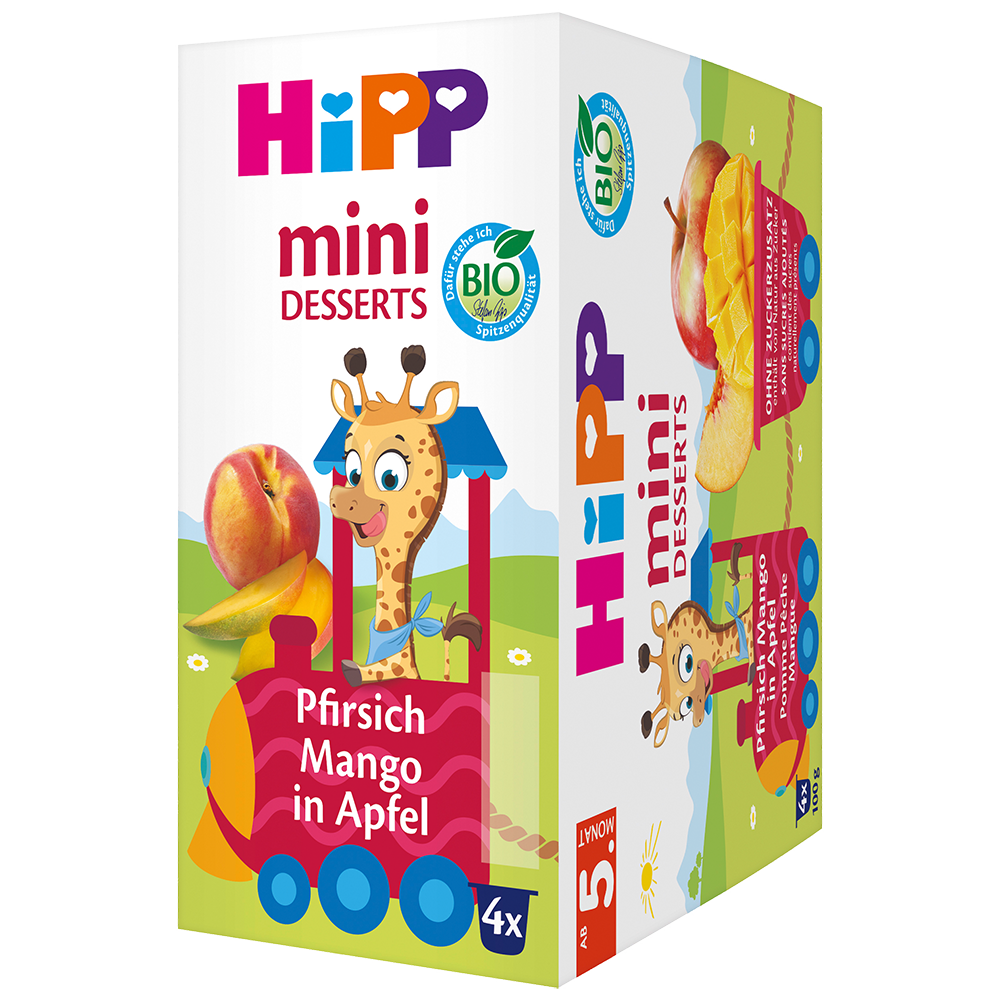 Bild: HiPP Mini Desserts Pfirsich Mango in Apfel