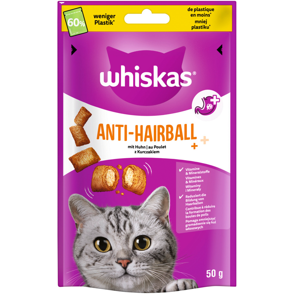 Bild: Whiskas Knuspertaschen Anti Hairball mit Huhn 