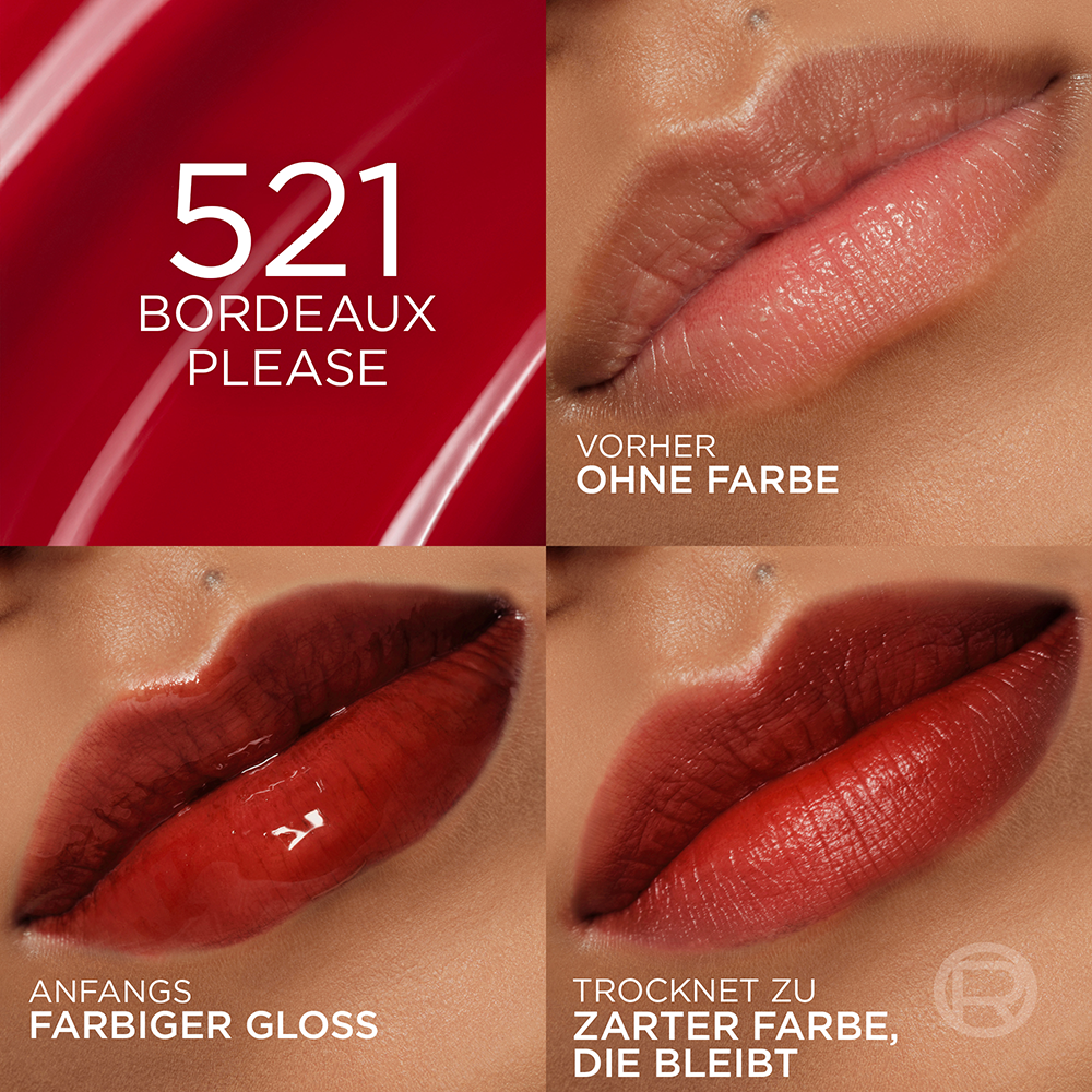 Bild: L'ORÉAL PARIS Hyaluron Tint Lip Stain Serum Bordeaux Please 