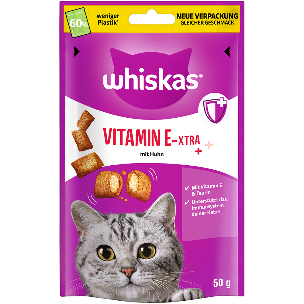 Bild: Whiskas Knuspertaschen Vitamin E mit Huhn 