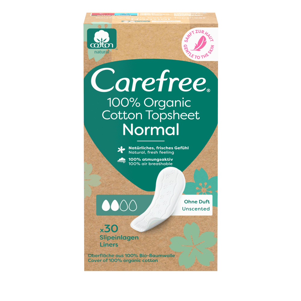 Bild: Carefree Organic Cotton Topsheet Slipeinlagen Normal 