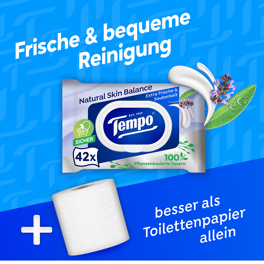 Bild: Tempo Feuchtes Toilettenpapier Natural Skin Balance 
