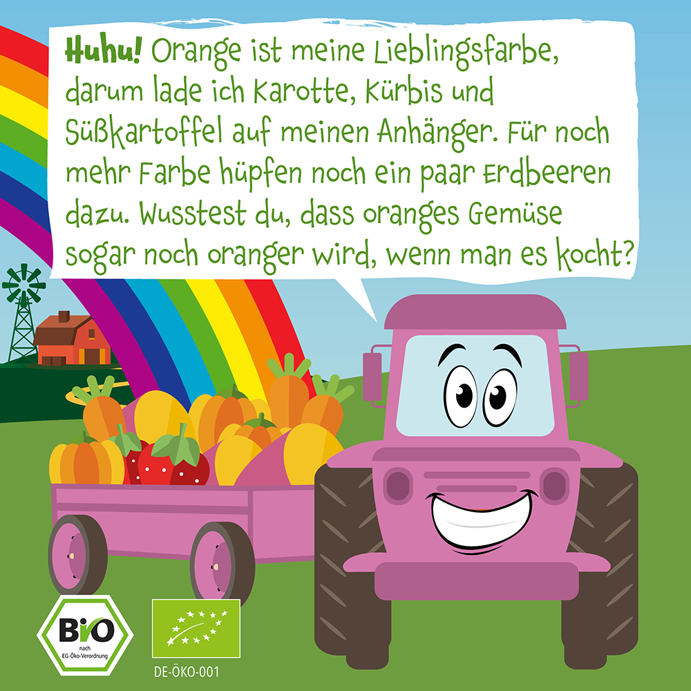 Bild: pumpkin organics Quetschie Süßkartoffel, Kürbis, Karotte und Erdbeere 