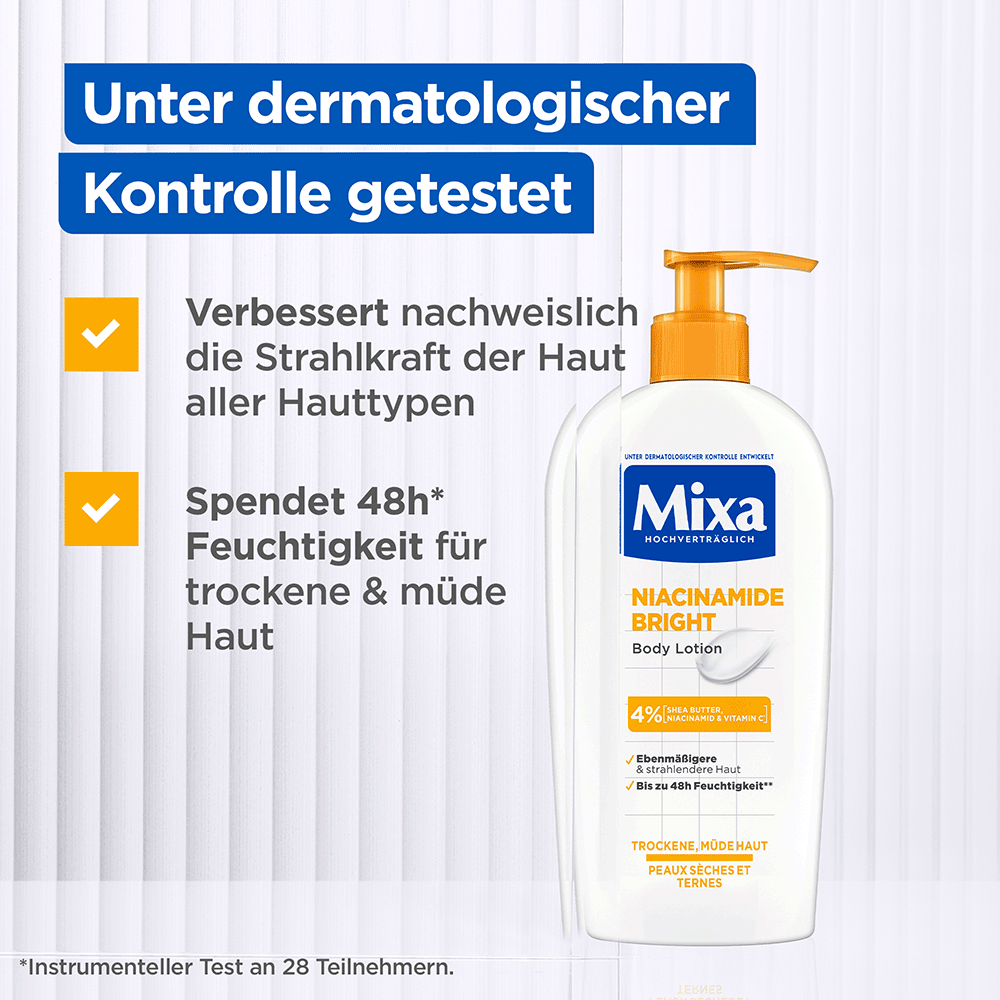 Bild: Mixa Niacinamide Bright Body Lotion 