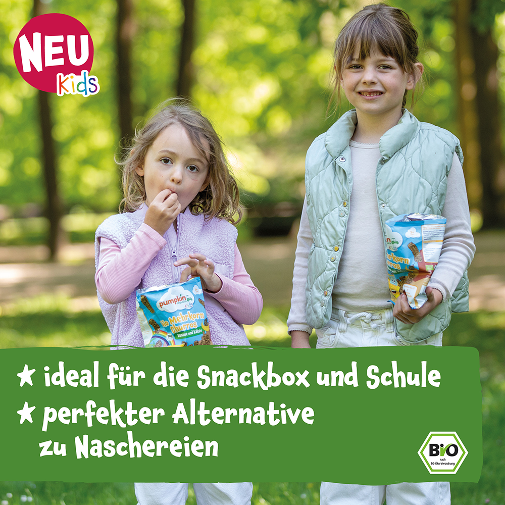 Bild: pumpkin organics Bio Mehrkorn Churros Banane und Kakao 