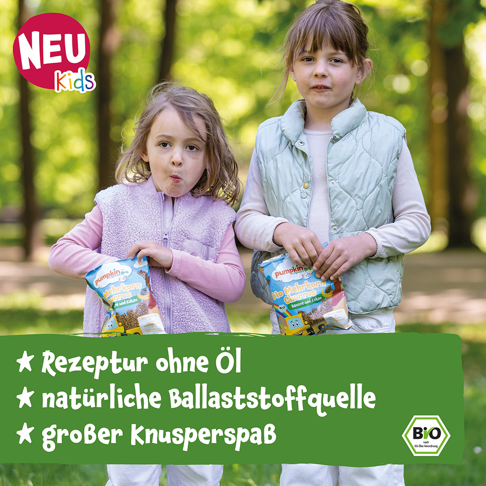 Bild: pumpkin organics Bio Mehrkorn Churros Banane und Kakao 