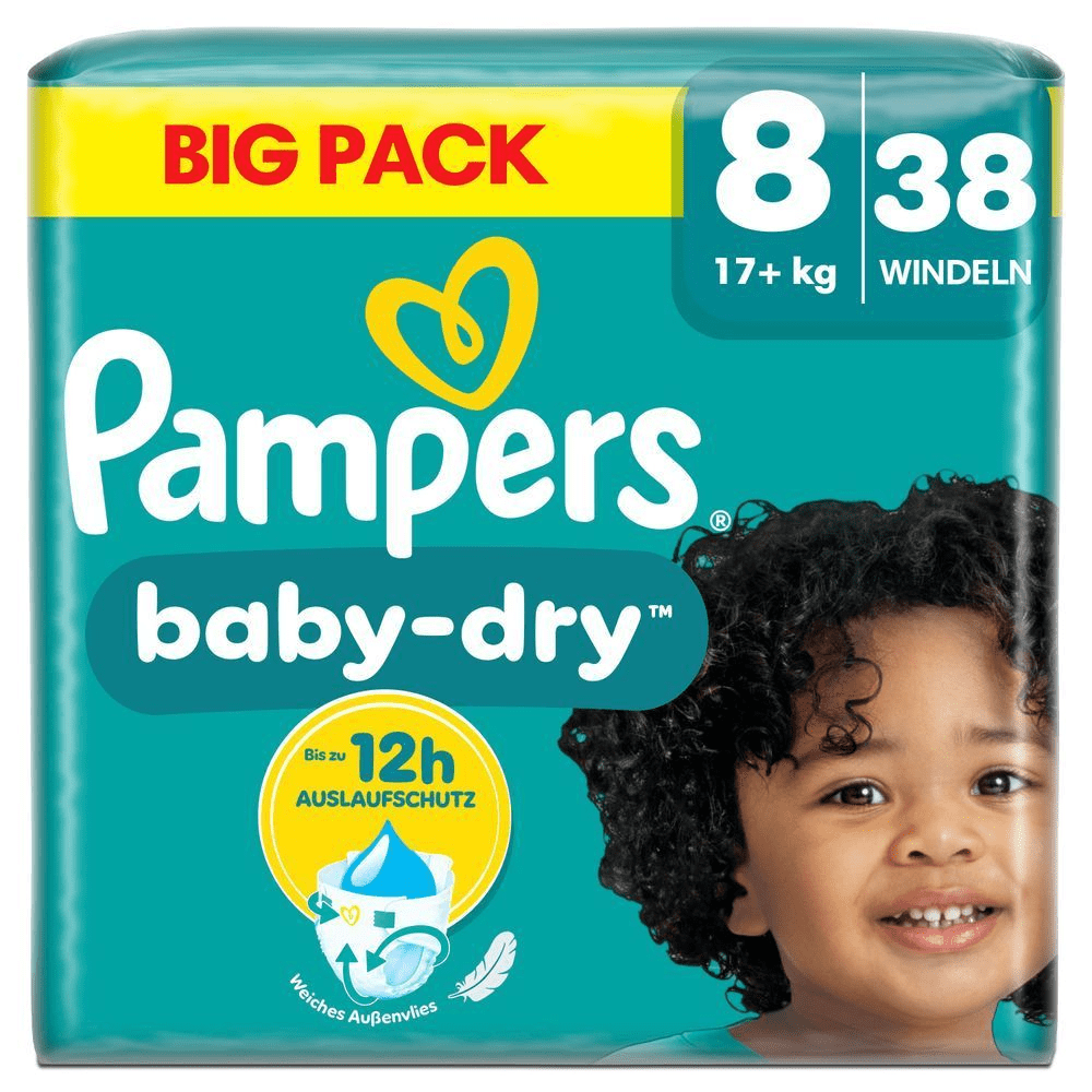 Bild: Pampers Baby-Dry Größe 8, 17kg+, Big Pack 